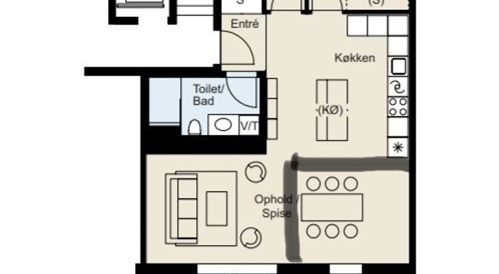 Unfurnished 4 room apartment in a 1 year old building. Super central. Close to metro